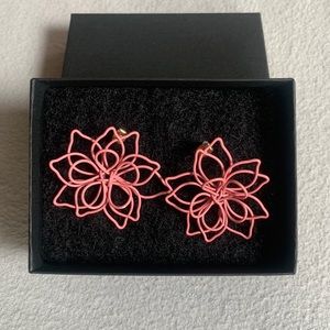 EARRINGS - Sezane inspired pink flower earrings